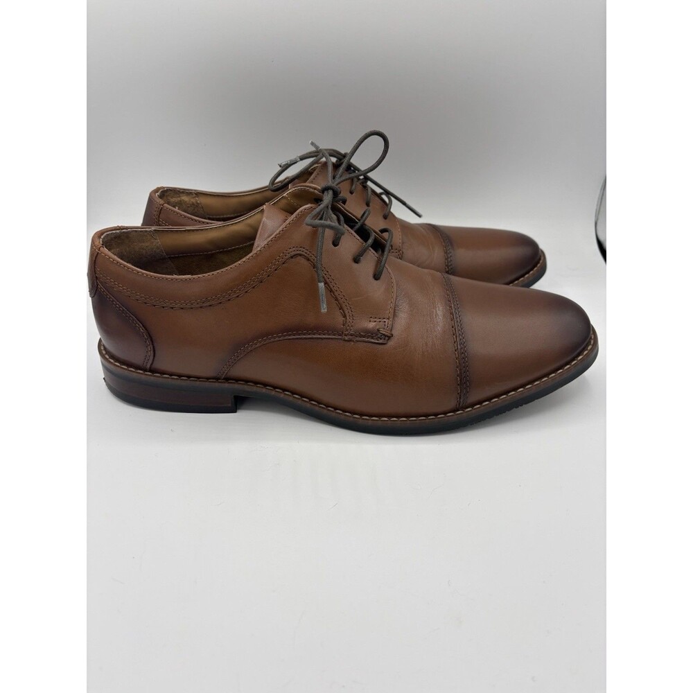 NUNN BUSH Mens 11.5M Cognac Leather 81085 Shoe w/Comfort Gel Brown Tan